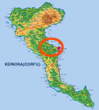 Map of Kerkira (Corfu)